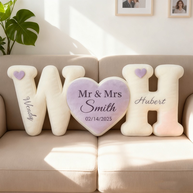 Personalized Couple's Letter Pillows for Valentine's Day Gifts