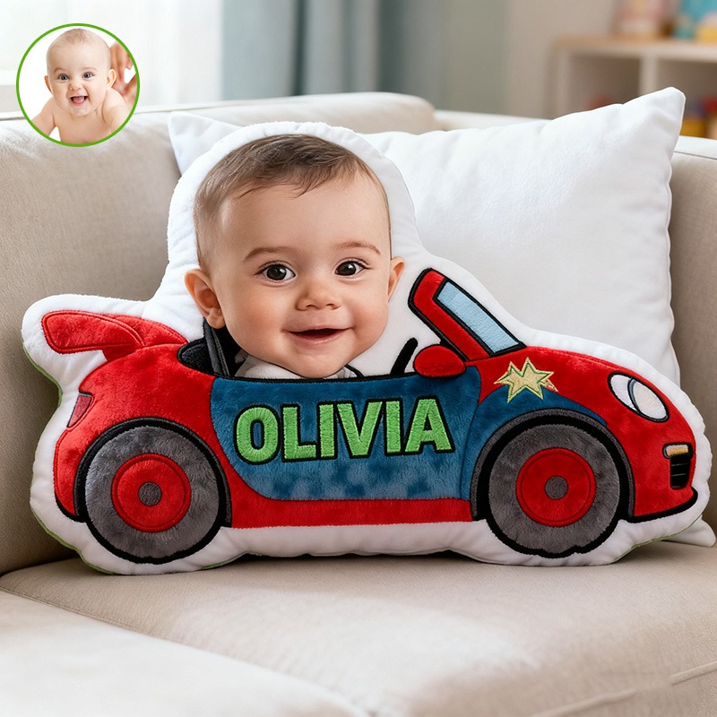 Personalized Baby Car Pattern 3D Printed Pillow For Newborn Gift
