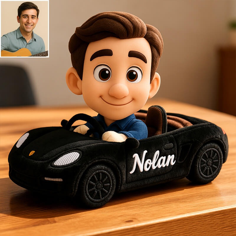 Personalized Pixar-style Convertible Sports Car 3D Printed Pillow For Dads&Grandpas Gift