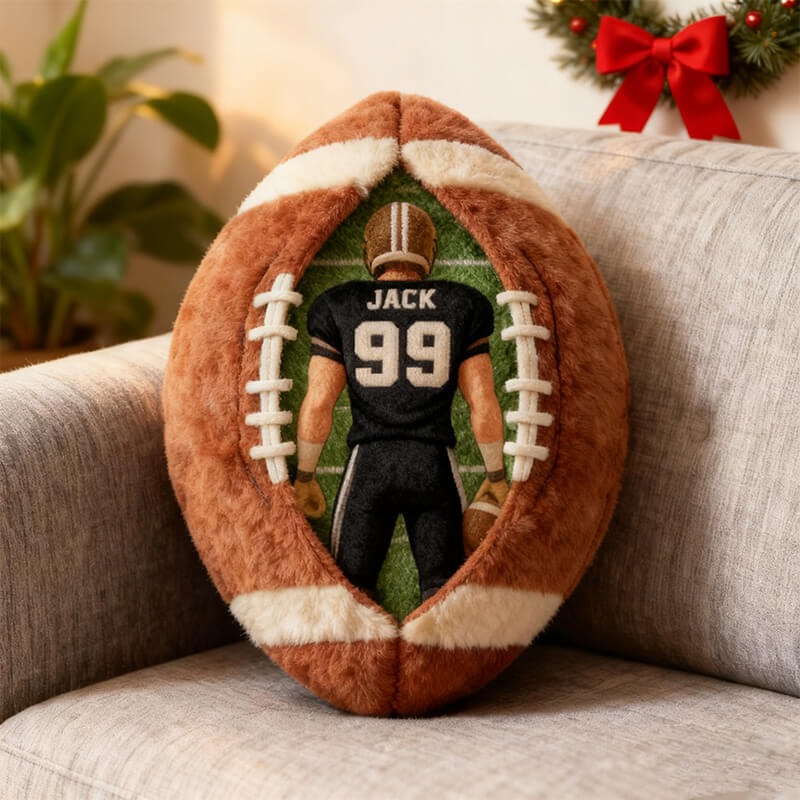Personalized Football 3D Pillow With Name and Number For Football Fans