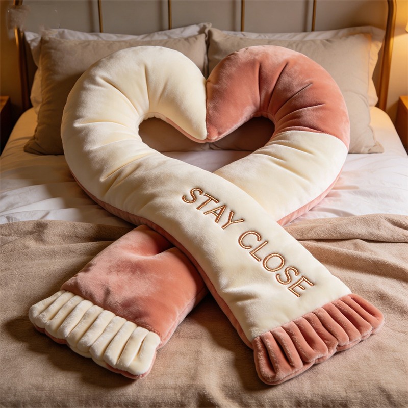 Personalized Ouple Scarf Shaped Print Pillow for Valentine's Day Gifts