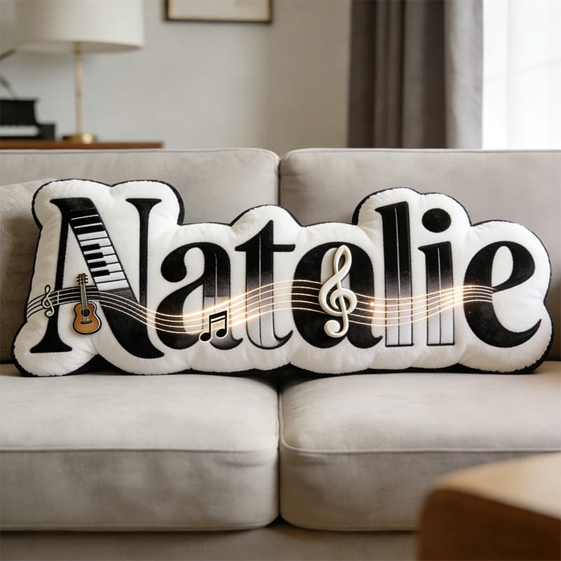 Personalized Music Themed Name Pillow