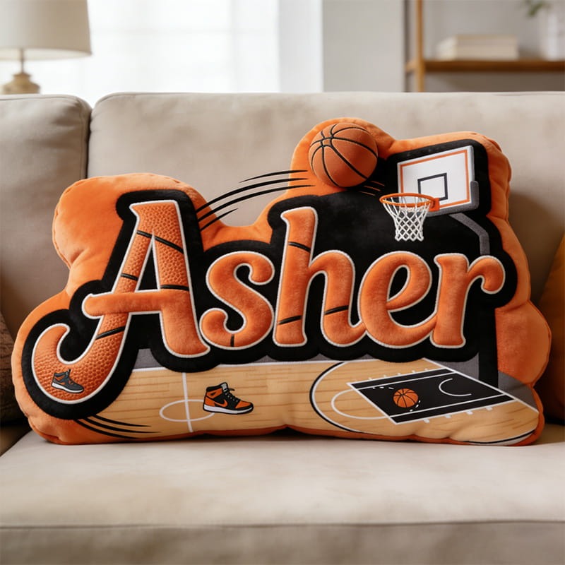 Personalized basketball Themed Name Pillow