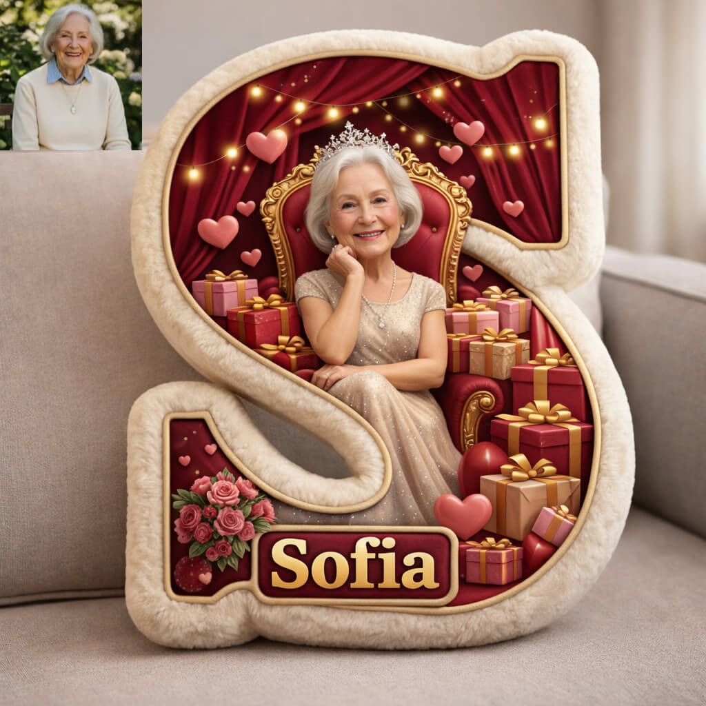 Personalized Mother's Photo & Initial Pillow Perfect Mother's Day Gift