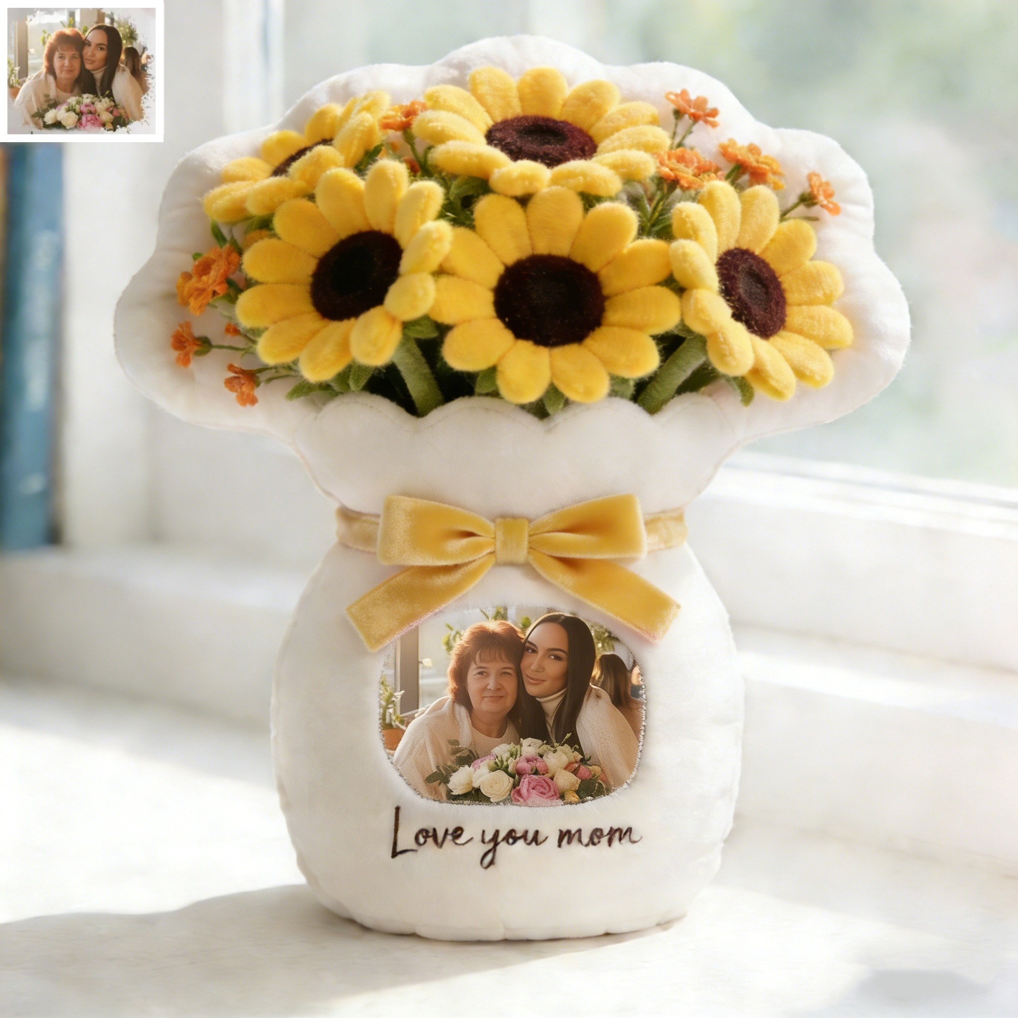 Personalized Vase Shaped Throw Pillow — A Custom Photo & Name Gift for Mom or Grandma