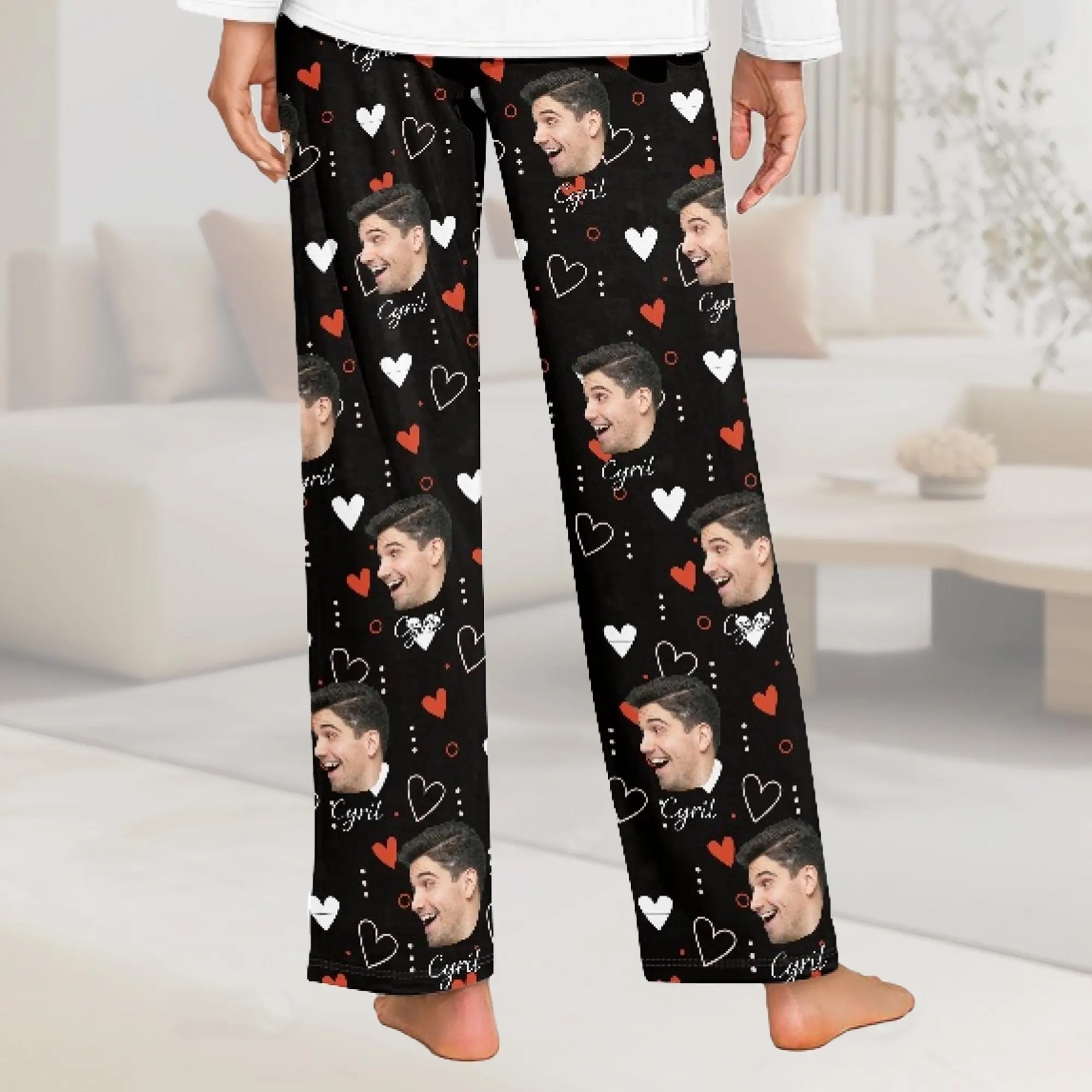Personalized Pants Pajamas, Custom Face Pajama Pants, Custom Pants, Photo Pajama, Dog Pajamas, Valentine's Day Photo Gift for Her/Him