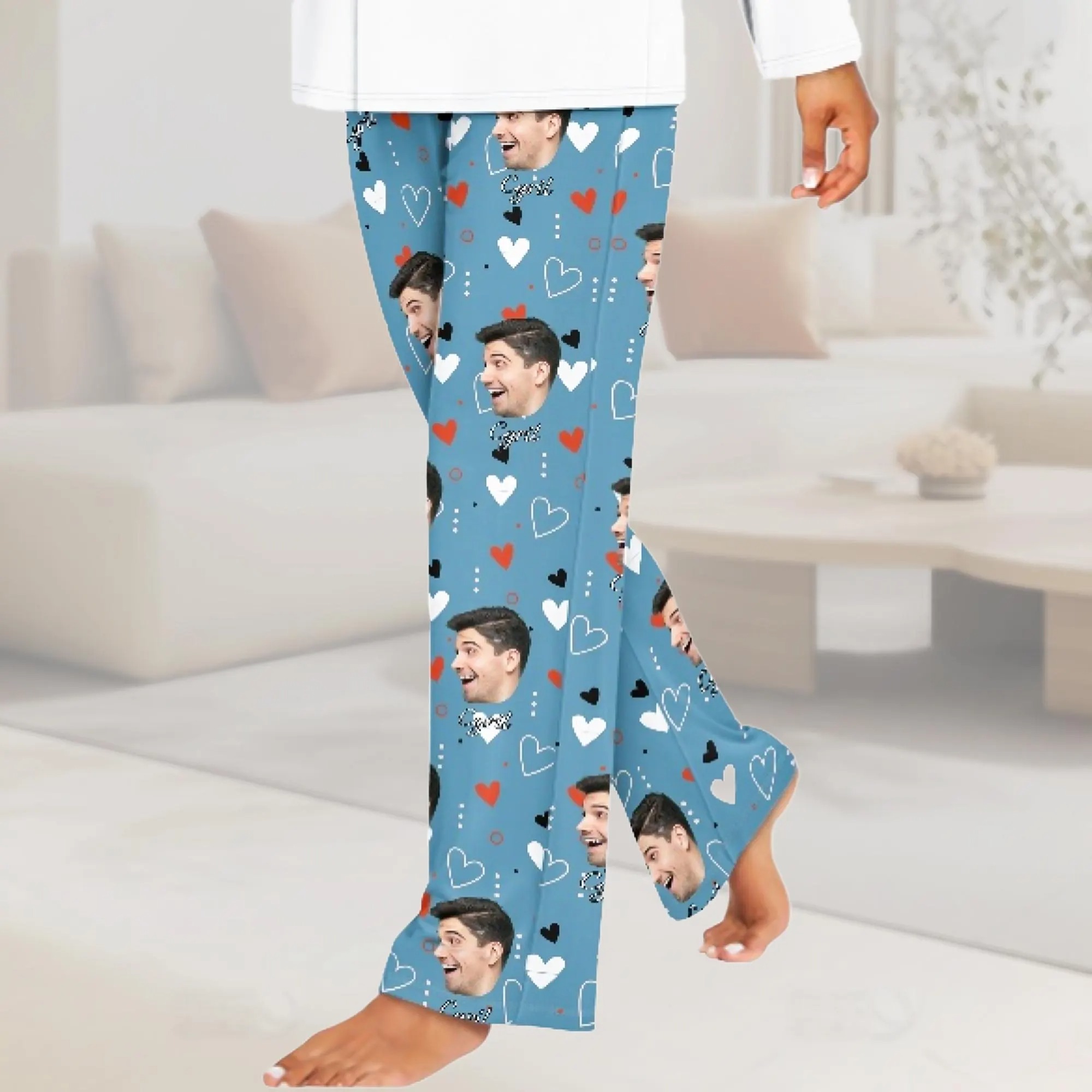 Personalized Pants Pajamas, Custom Face Pajama Pants, Custom Pants, Photo Pajama, Dog Pajamas, Valentine's Day Photo Gift for Her/Him
