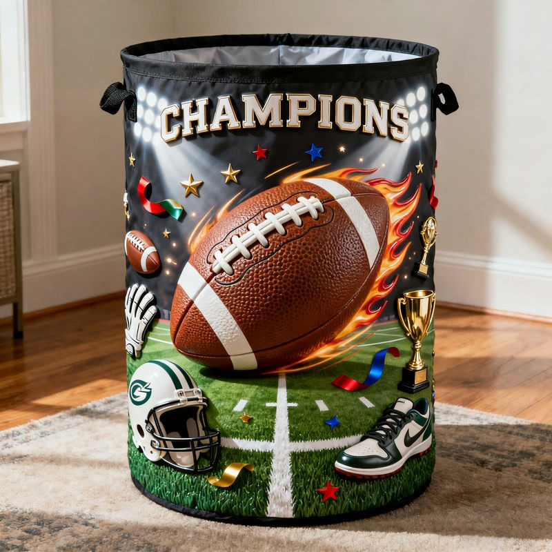 Personalized Football Storage Basket with Custom Name for Football Lovers