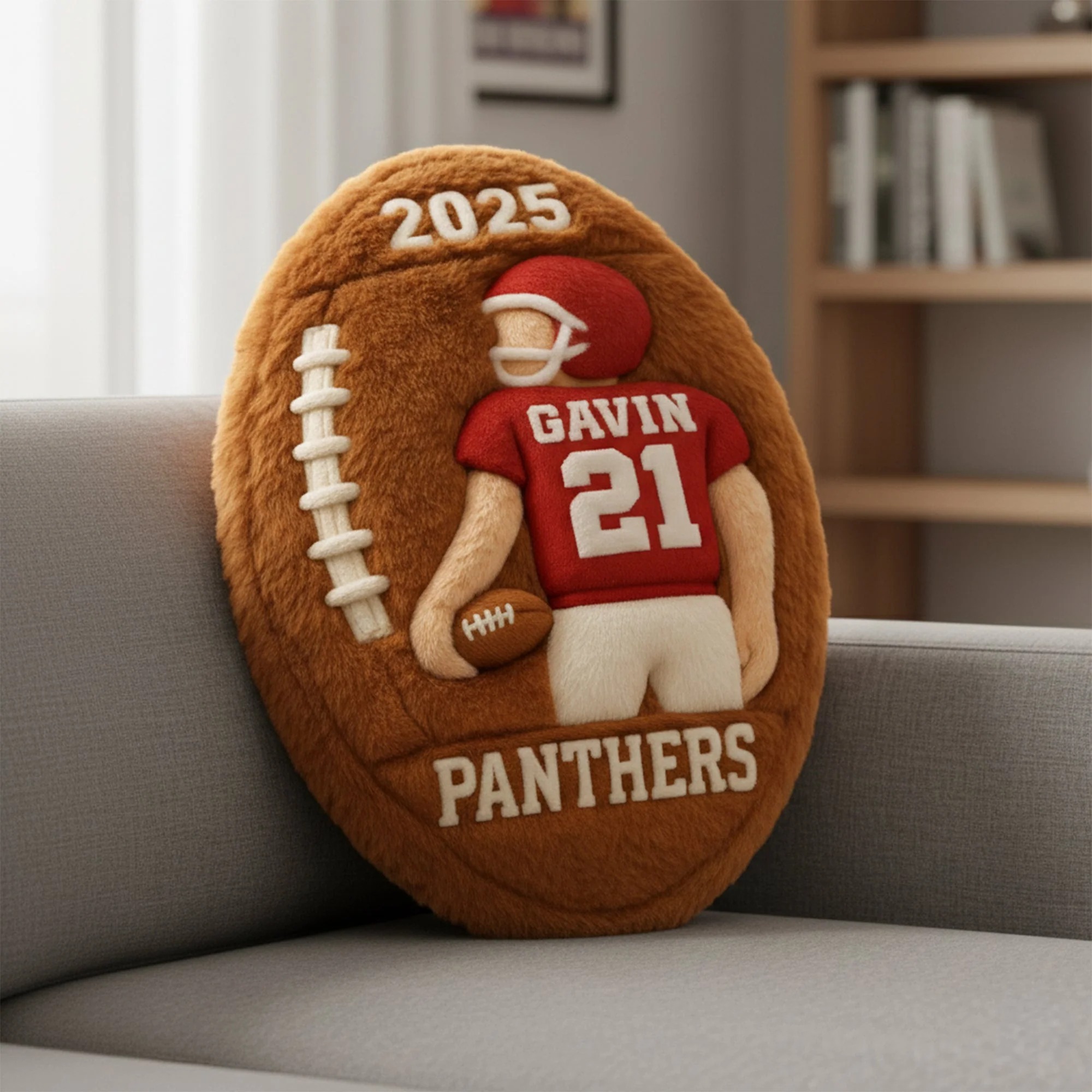 Personalized Football Print Pillow - Personalized Gifts For Kids