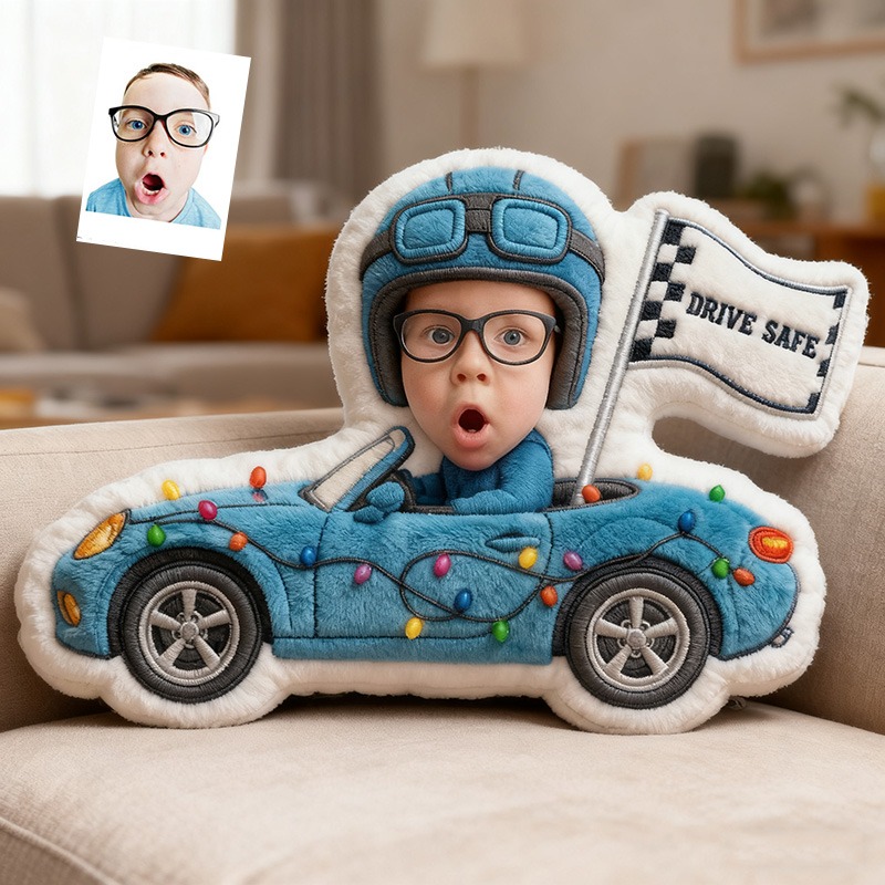 Personalized Baby Car Pattern 3D Printed Pillow For Newborn Gift