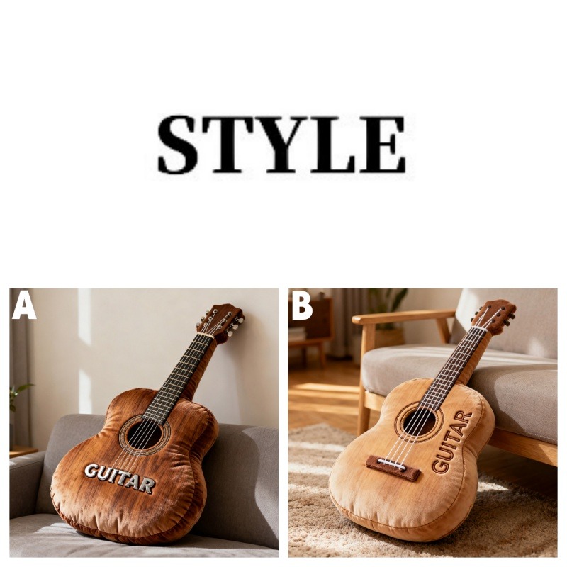 Personalized Realistic Guitar Pattern Printed Pillow With Name for Guitar Lovers