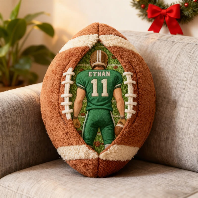 Personalized Football 3D Pillow With Name and Number For Football Fans