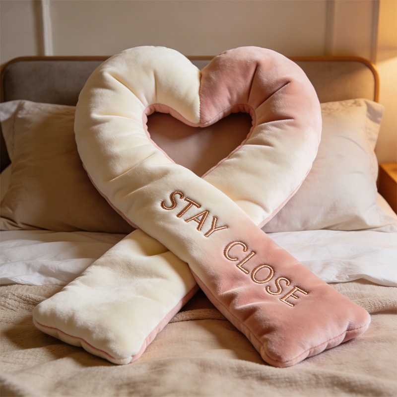 Personalized Ouple Scarf Shaped Print Pillow for Valentine's Day Gifts