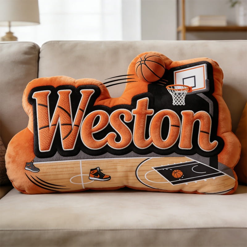 Personalized basketball Themed Name Pillow