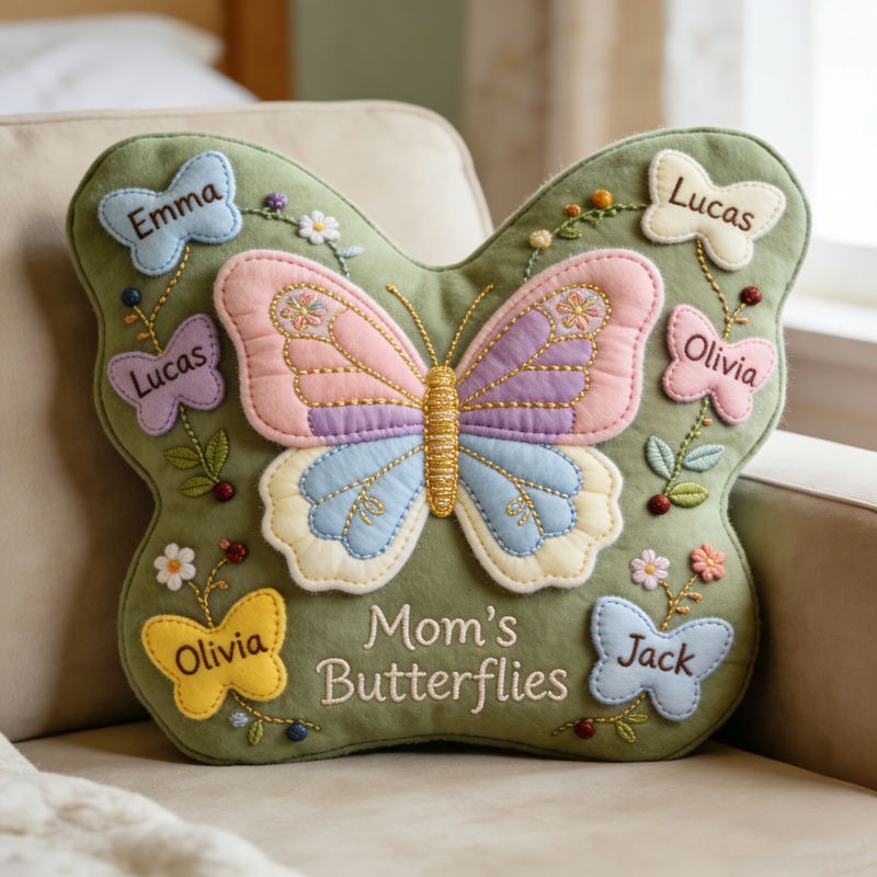 Personalized Butterfly Themed Mother's Day Pillow