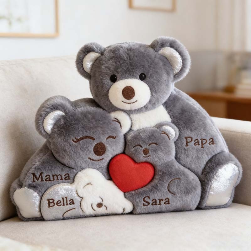 Personalized Koala Family Puzzle Themed Pillow for Mother's Day Gift