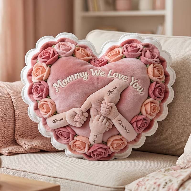 Personalized "Handshake" Theme Name Print Pillow — Perfect for Mother's Day