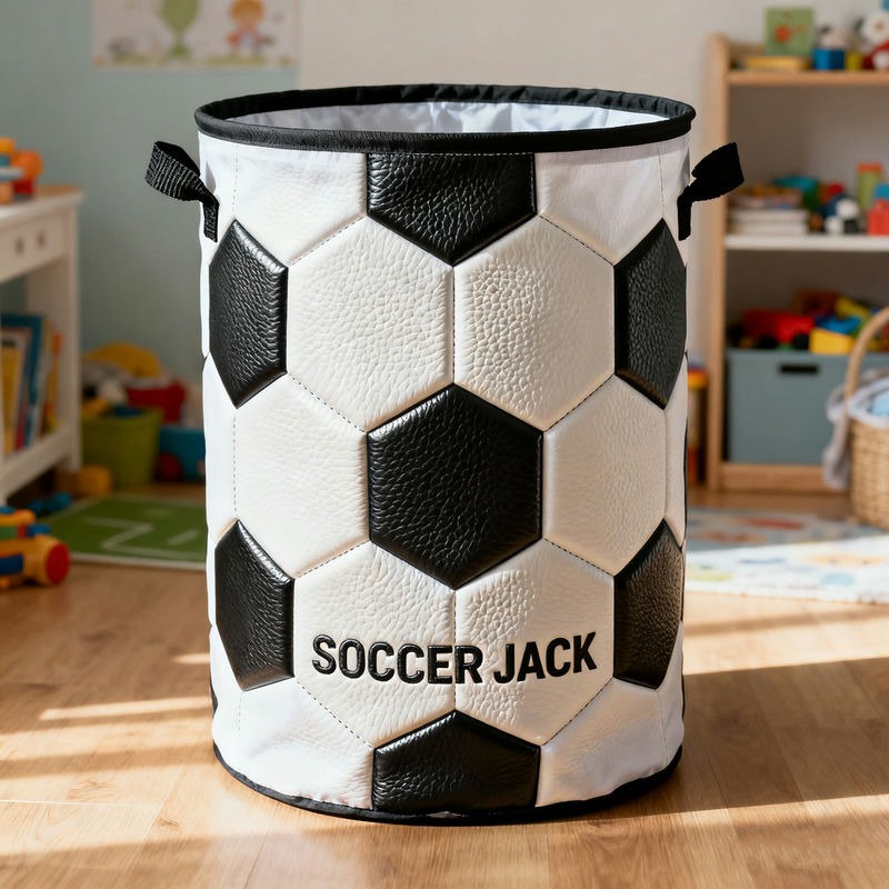 Personalized Soccer Storage Basket with Custom Name for Young Soccer Fans