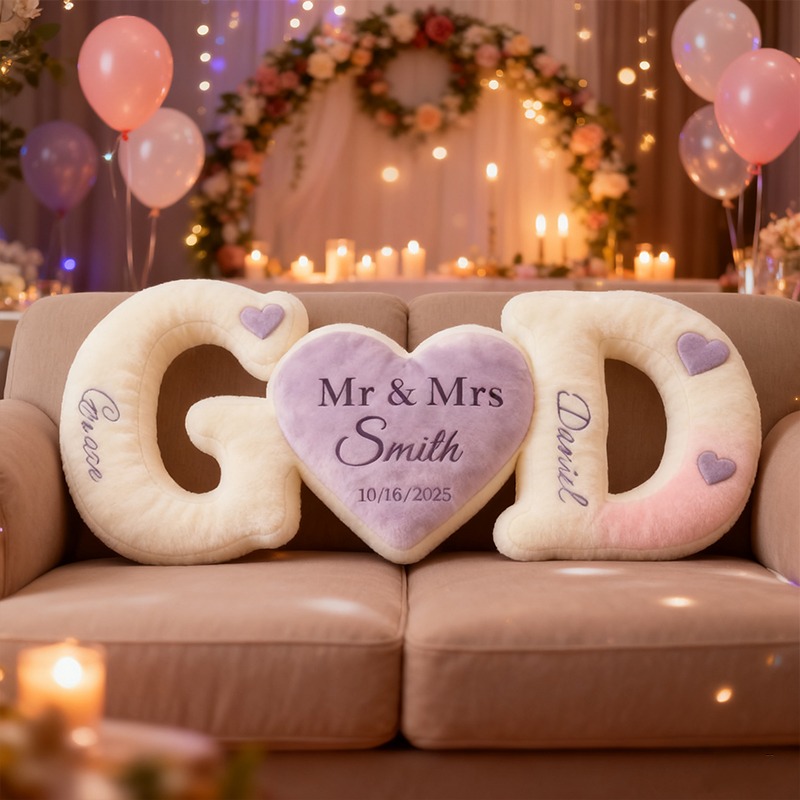 Personalized Couple's Letter Pillows for Valentine's Day Gifts