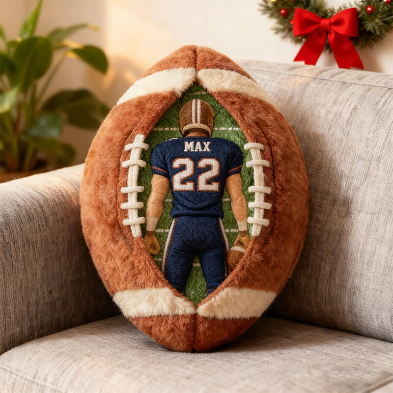 Personalized Football 3D Pillow With Name and Number For Football Fans
