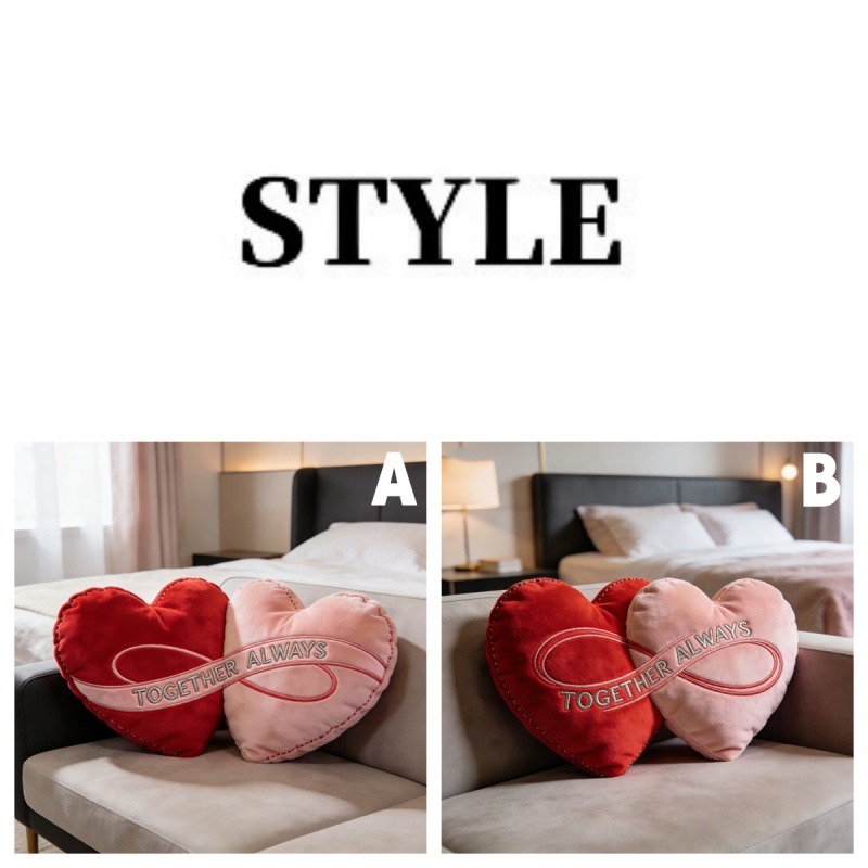 Personalized Double Heart Track Shape Pillow for Valentine's Day Gifts