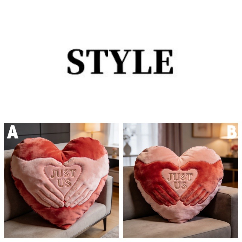 Personalized Hands Holding Heart Shape Pillow for Valentine's Day Gifts