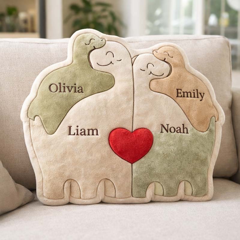 Personalized Dinosaur Puzzle Themed Name Throw Pillow for Mother's Day Gift