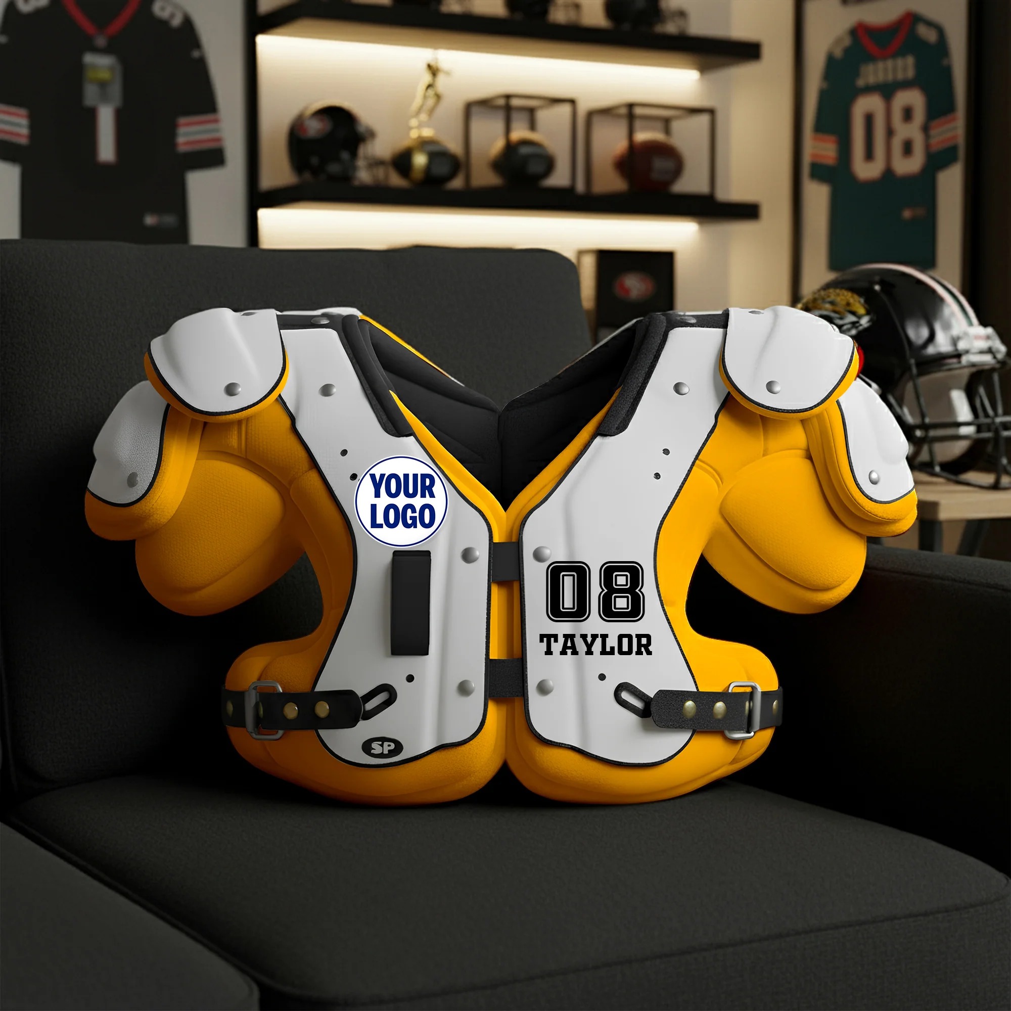 Personalized Shoulder Pad Armor Print Pillow – Personalized Gifts For Football Lovers