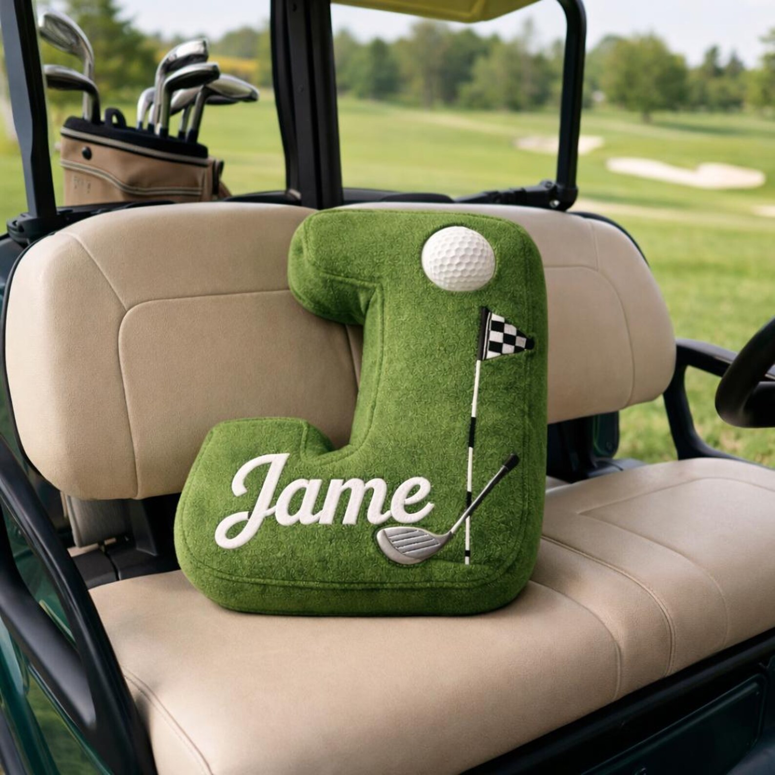 Personalized Golf Letter Pillow with Name for Golf Lovers