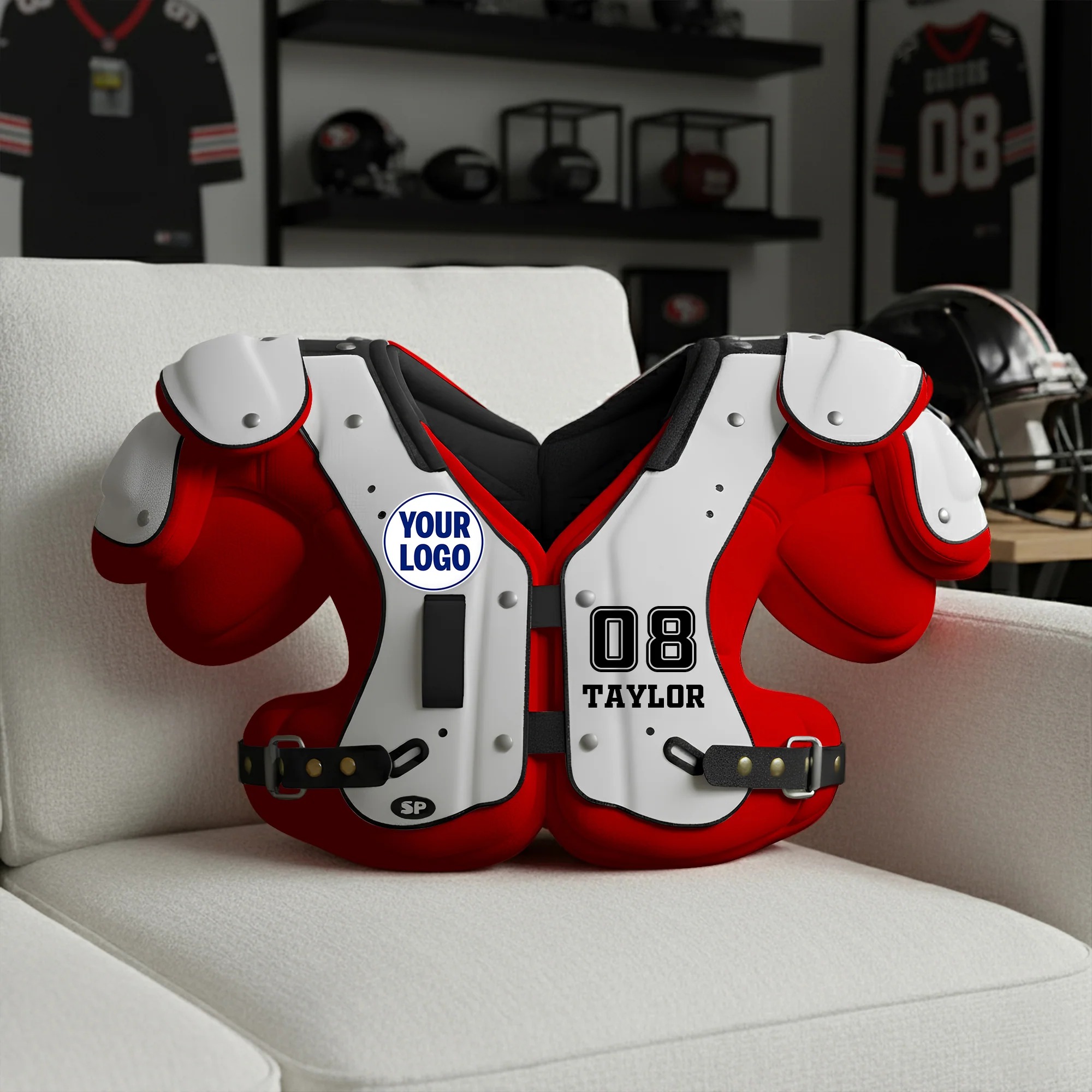 Personalized Shoulder Pad Armor Print Pillow – Personalized Gifts For Football Lovers