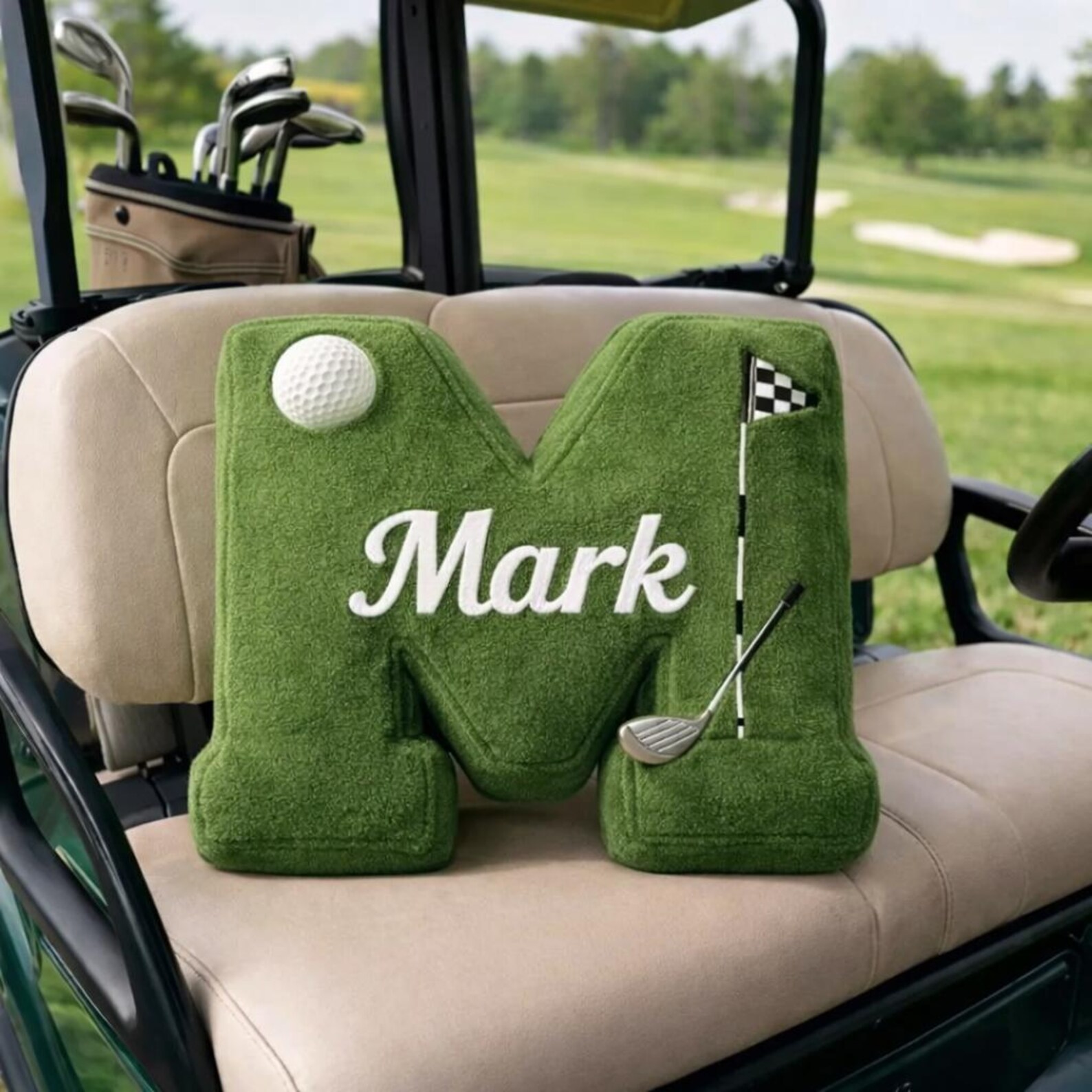 Personalized Golf Letter Pillow with Name for Golf Lovers