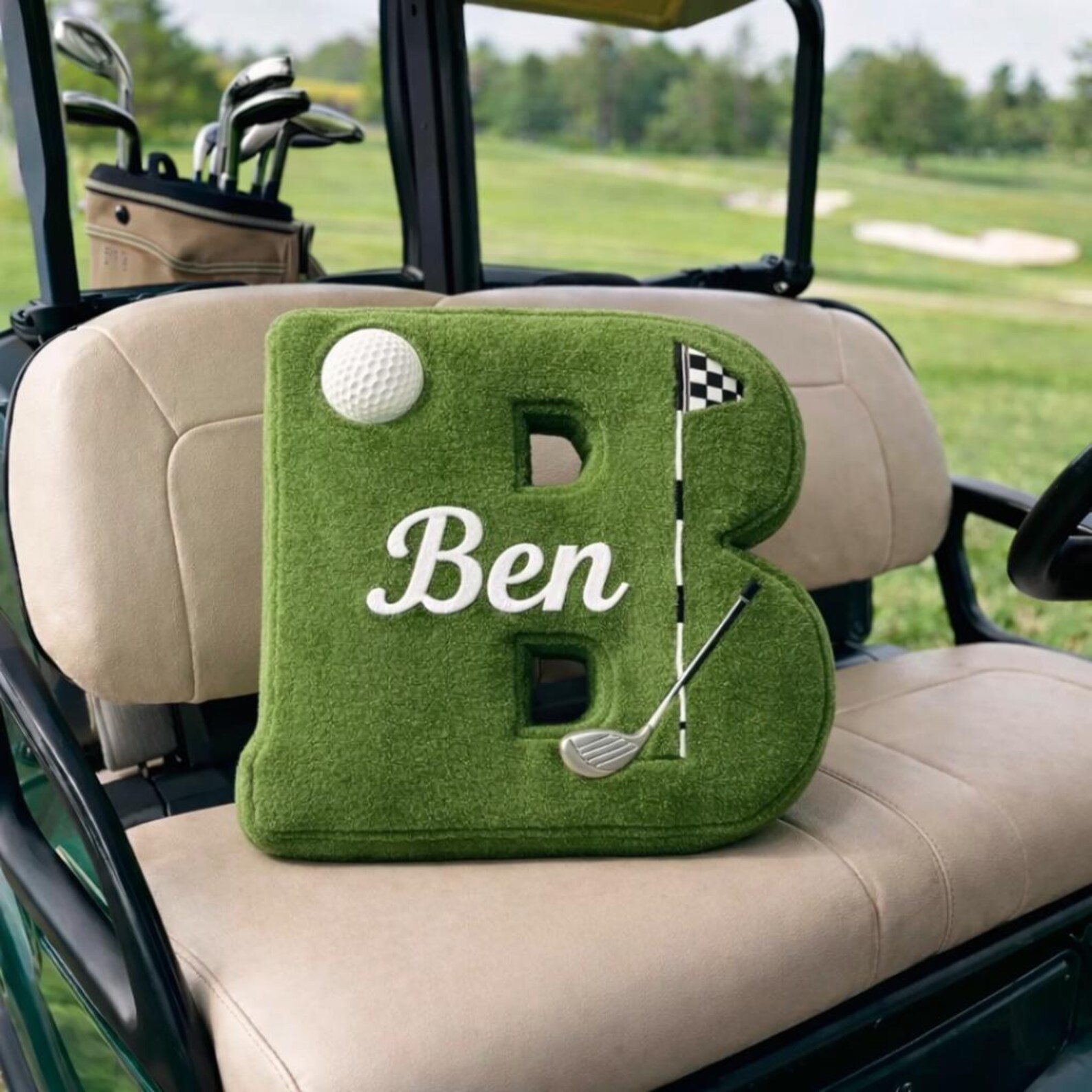 Personalized Golf Letter Pillow with Name for Golf Lovers