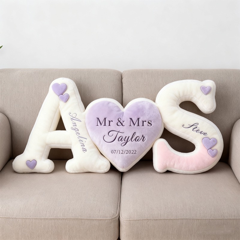 Personalized Couple's Letter Pillows for Valentine's Day Gifts