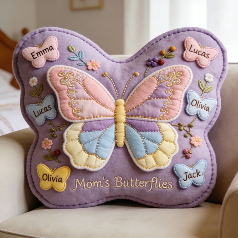 Personalized Butterfly Themed Mother's Day Pillow