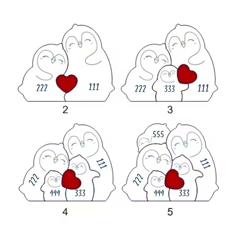 Personalized Penguin Family Puzzle Themed Pillow for Mother's Day Gift