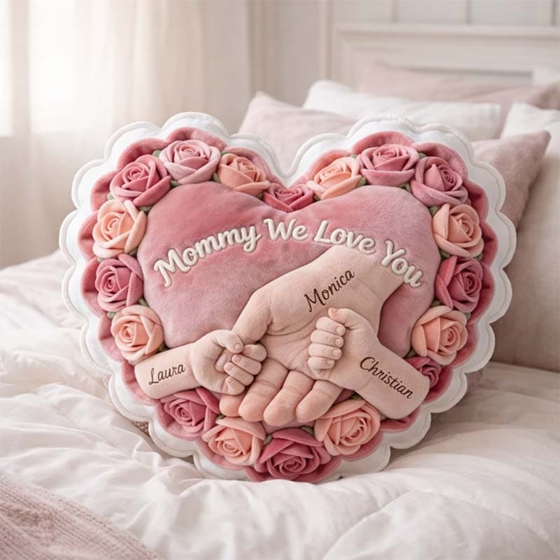 Personalized "Handshake" Theme Name Print Pillow — Perfect for Mother's Day