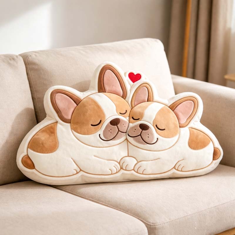 Personalized French Bulldog Family Patchwork Pillow