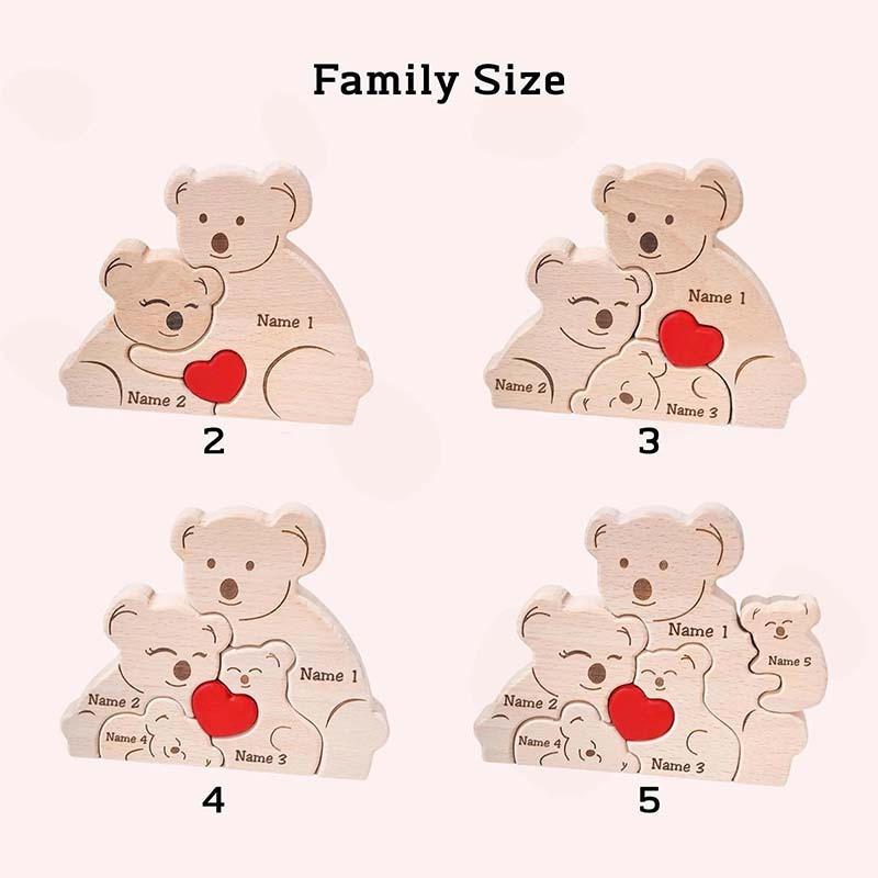 Personalized Koala Family Puzzle Themed Pillow for Mother's Day Gift