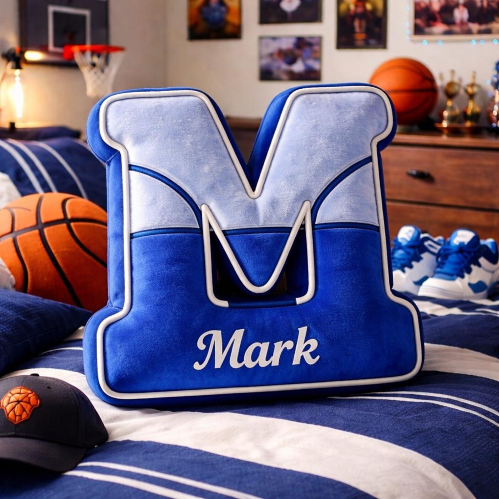 Personalized Basketball Letter Pillow with Name for Basketball Lovers