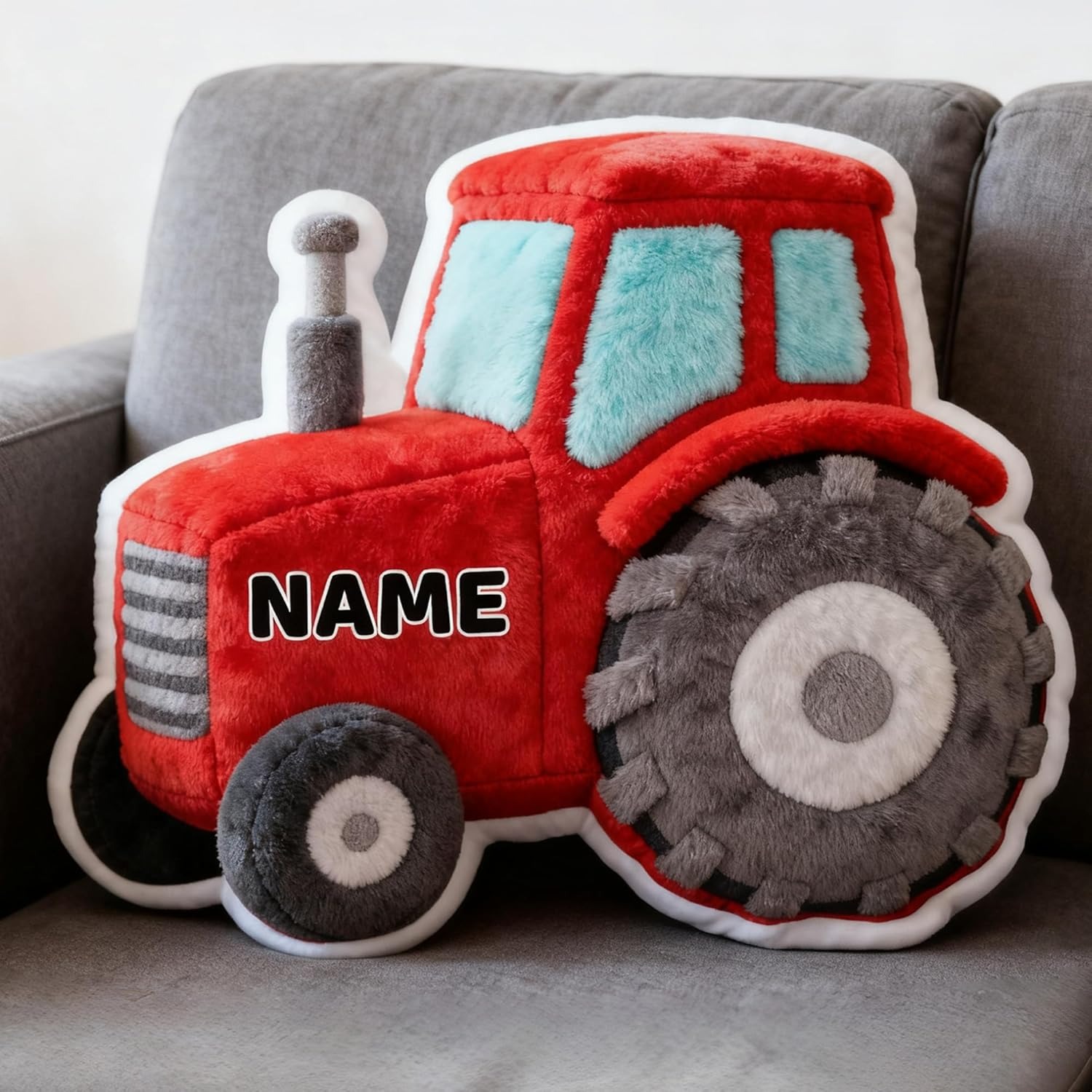 Personalized Farm Tractor Shaped Name Pillow For Room Decoration