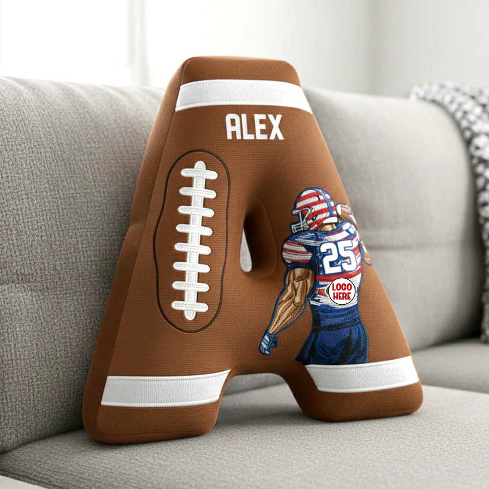 Football Print Pillow – Personalized Gifts For Football Lovers