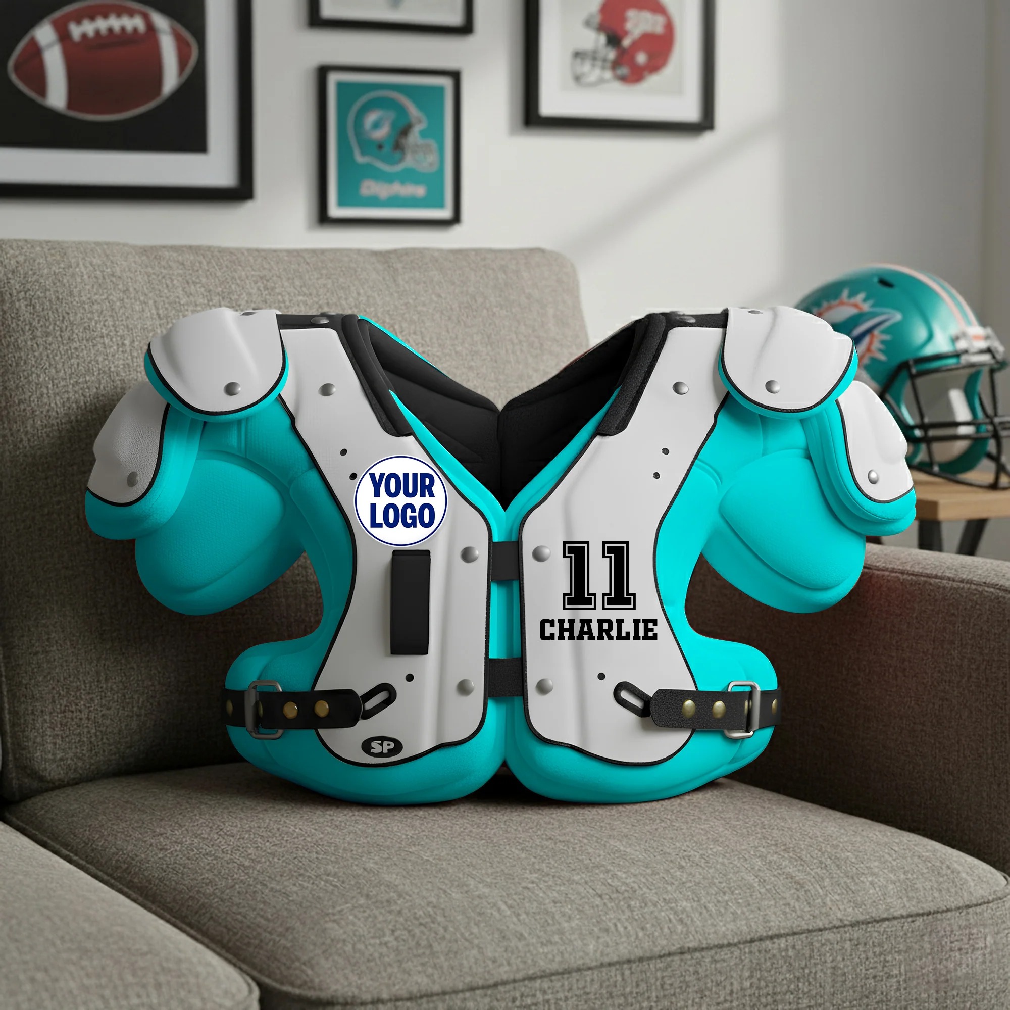 Personalized Shoulder Pad Armor Print Pillow – Personalized Gifts For Football Lovers