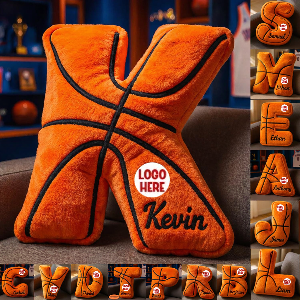 Personalized Basketball Pillow with Custom Name and Logo For Basketball Lovers