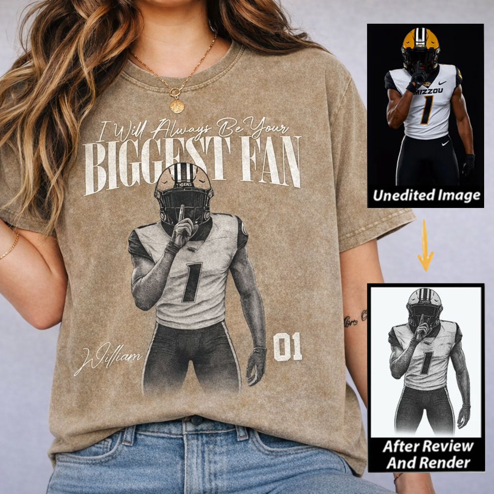 I'll Always Be Your Biggest Fan - Washed Tee Retro Bootleg Shirt For Football Players
