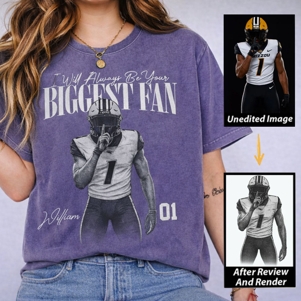I'll Always Be Your Biggest Fan - Washed Tee Retro Bootleg Shirt For Football Players