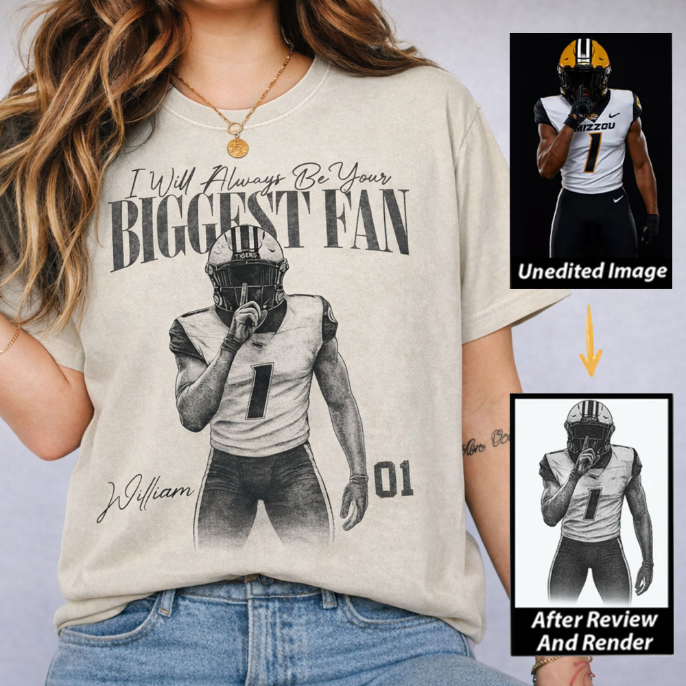 I'll Always Be Your Biggest Fan - Washed Tee Retro Bootleg Shirt For Football Players