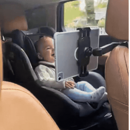 360° Rotating Car Headrest Tablet Holder – Back Seat Mount for Tablets