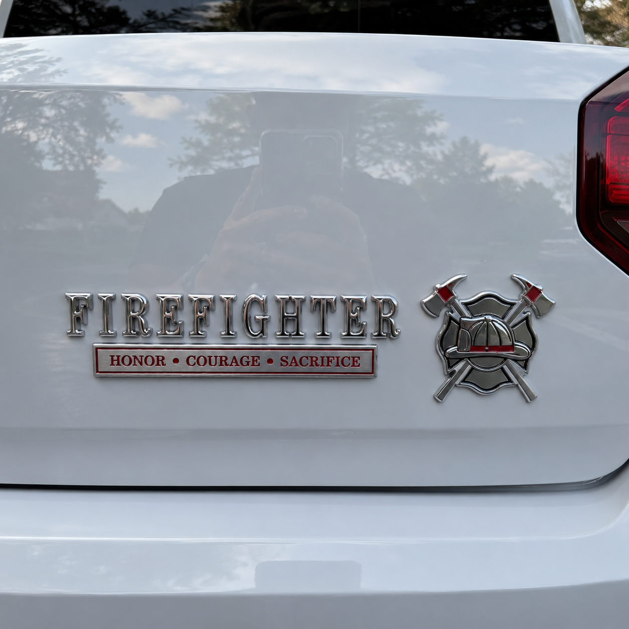 Firefighter Honor Courage Sacrifice Car Emblem Metal Badge