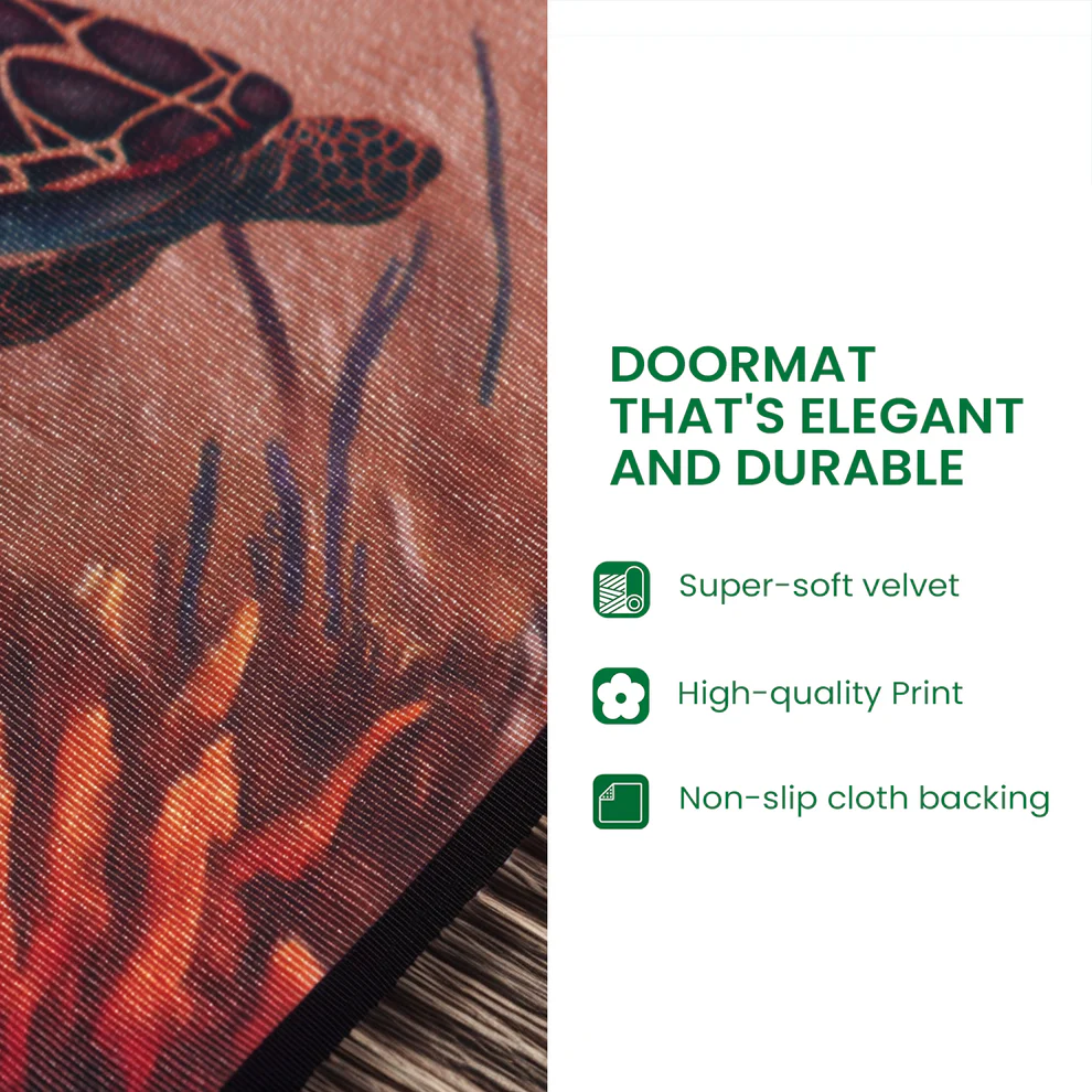 Hardcore 3D Natural Realism Style Lifelike Bear Face & Cracked Concrete Pattern Bear Doormat with Textured Weave & Outdoor Safe | Bear Doormat