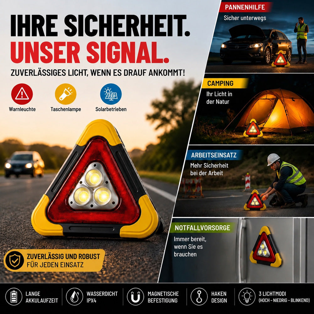 3-in-1 LED-Notfalllicht f&uuml;r Pannenhilfe, Camping und unterwegs